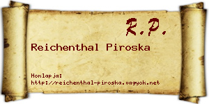 Reichenthal Piroska névjegykártya